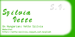 szilvia vette business card